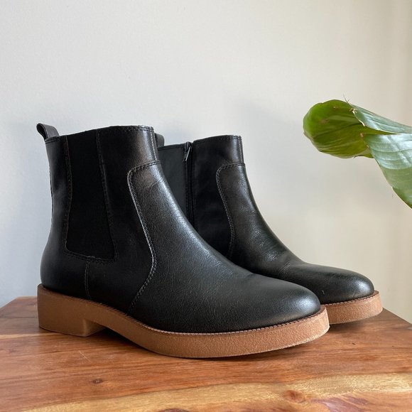 Lucky Brand Shoes - New Lucky Brand Women's Ressy Chelsea Booties Black Leather Side Zip Size 10